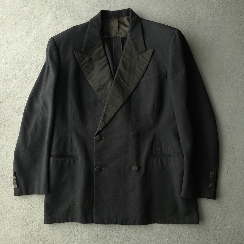 Vintage 1940s Howard Clothes Black Tuxedo Jacket Size 42 Double Breasted USA
